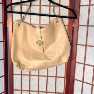 Tory Burch Large Taupe Hobo Bag 12x16